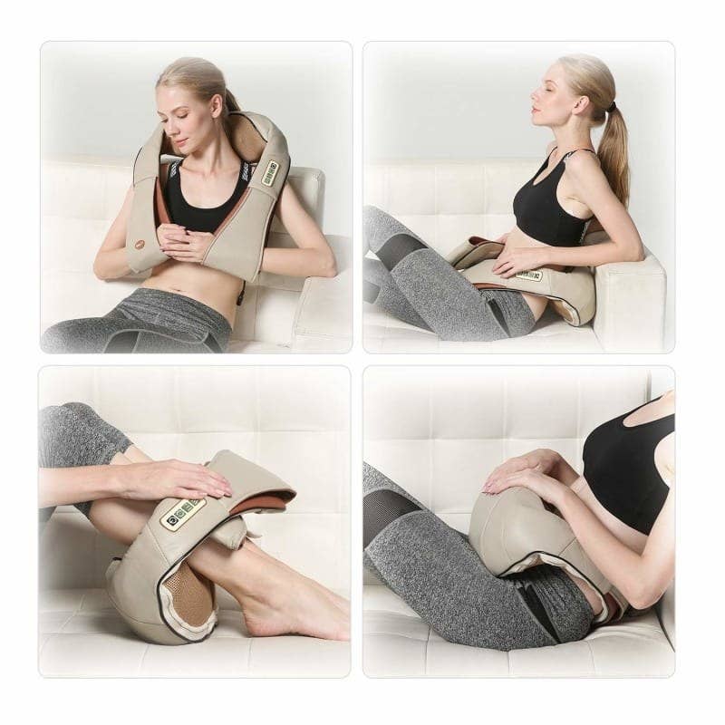  Homedics Shiatsu Neck Massager with Heat Integrated Onand Off  Button, Deep-Kneading Massage, Comfort Flex Handles Control Intensity for  Sore Muscles, Soft Foam, Easy to Use, Brown : Health & Household
