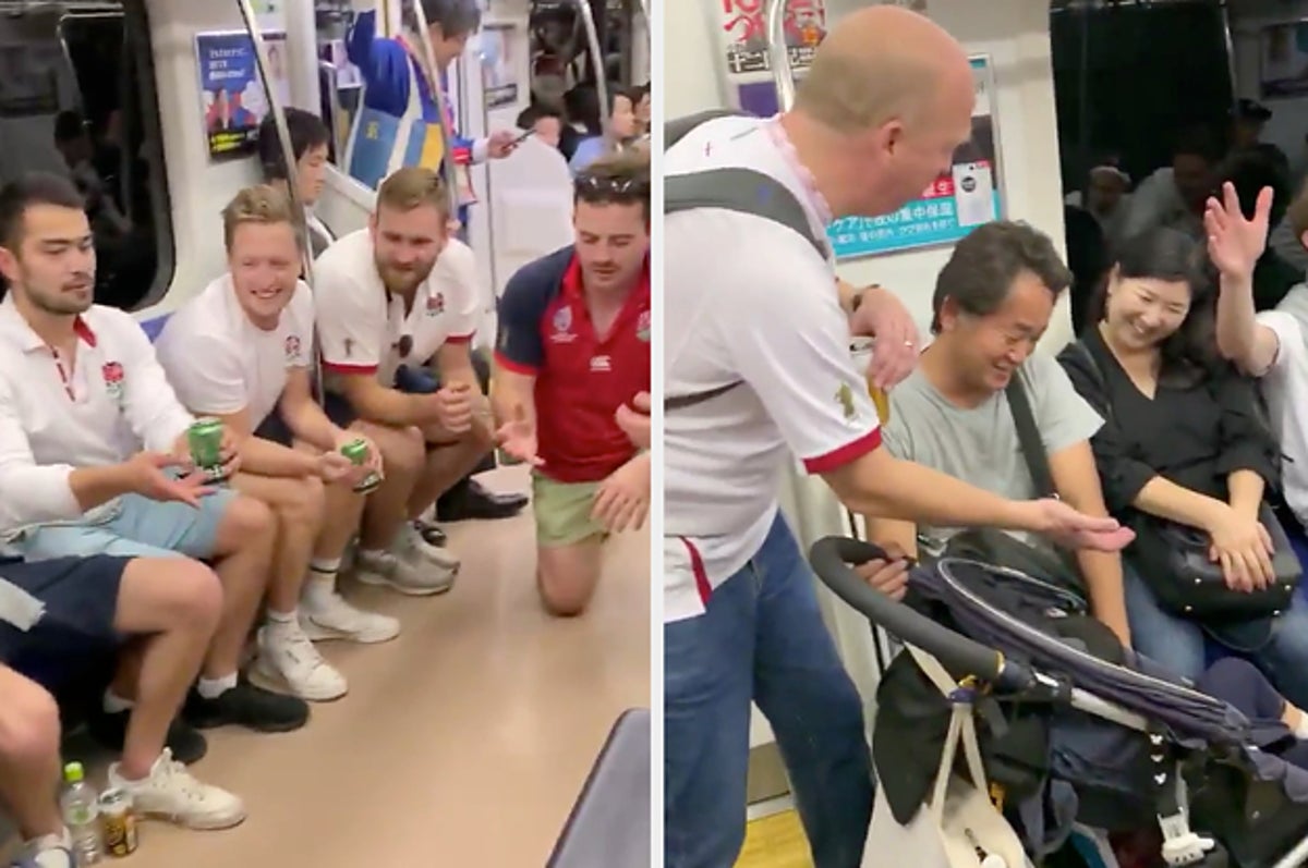 試合帰りのラグビーw杯ファンの姿が話題 電車でベビーカーを見つけると