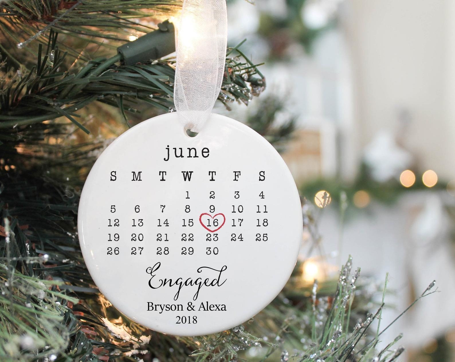 personalised engagement christmas decorations