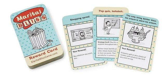 Funny card game that promotes marital happiness.