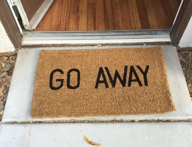 coir doormat that says 