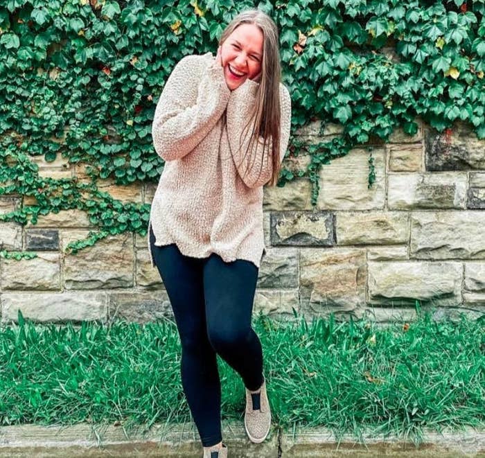 I LIVE for a soft, cozy and long tunic sweater that I can wear with leggings  in the Fall! This one fits all the boxes and comes in severa