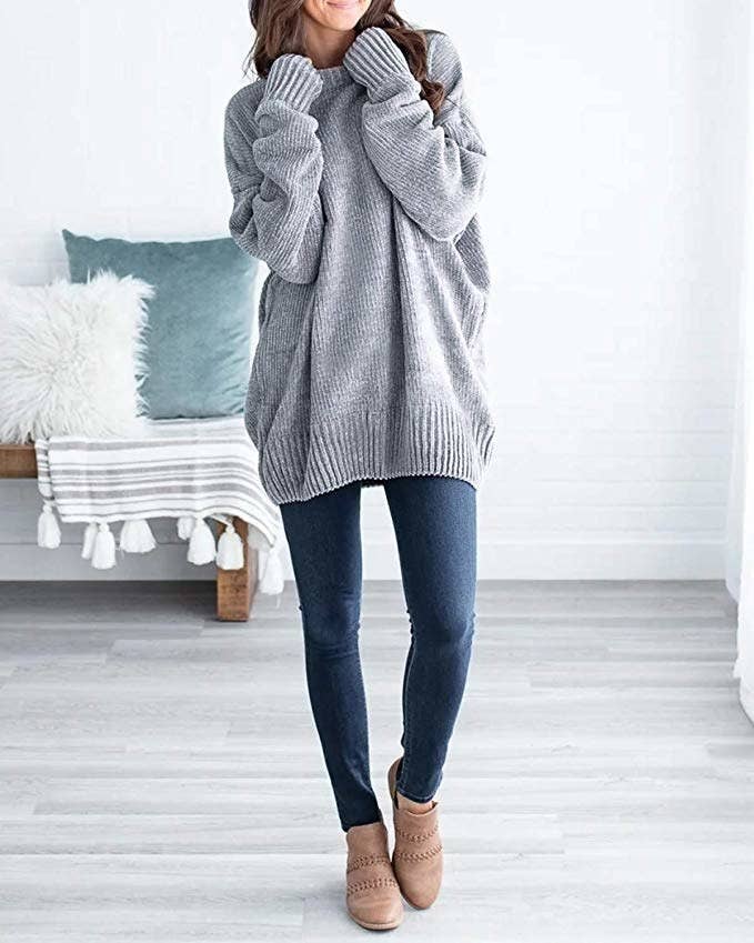 Womens Trendy Long Pullover to Wear With Leggings Funny Print