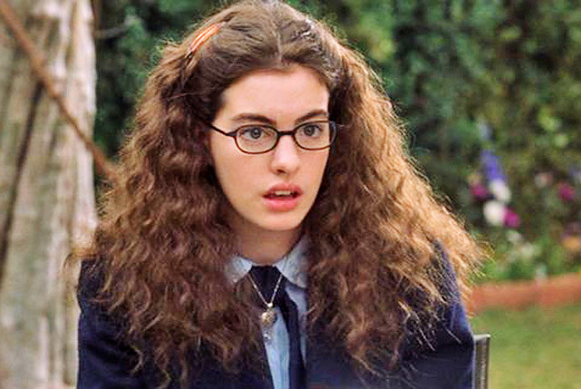 Anne Hathaway in a school uniform