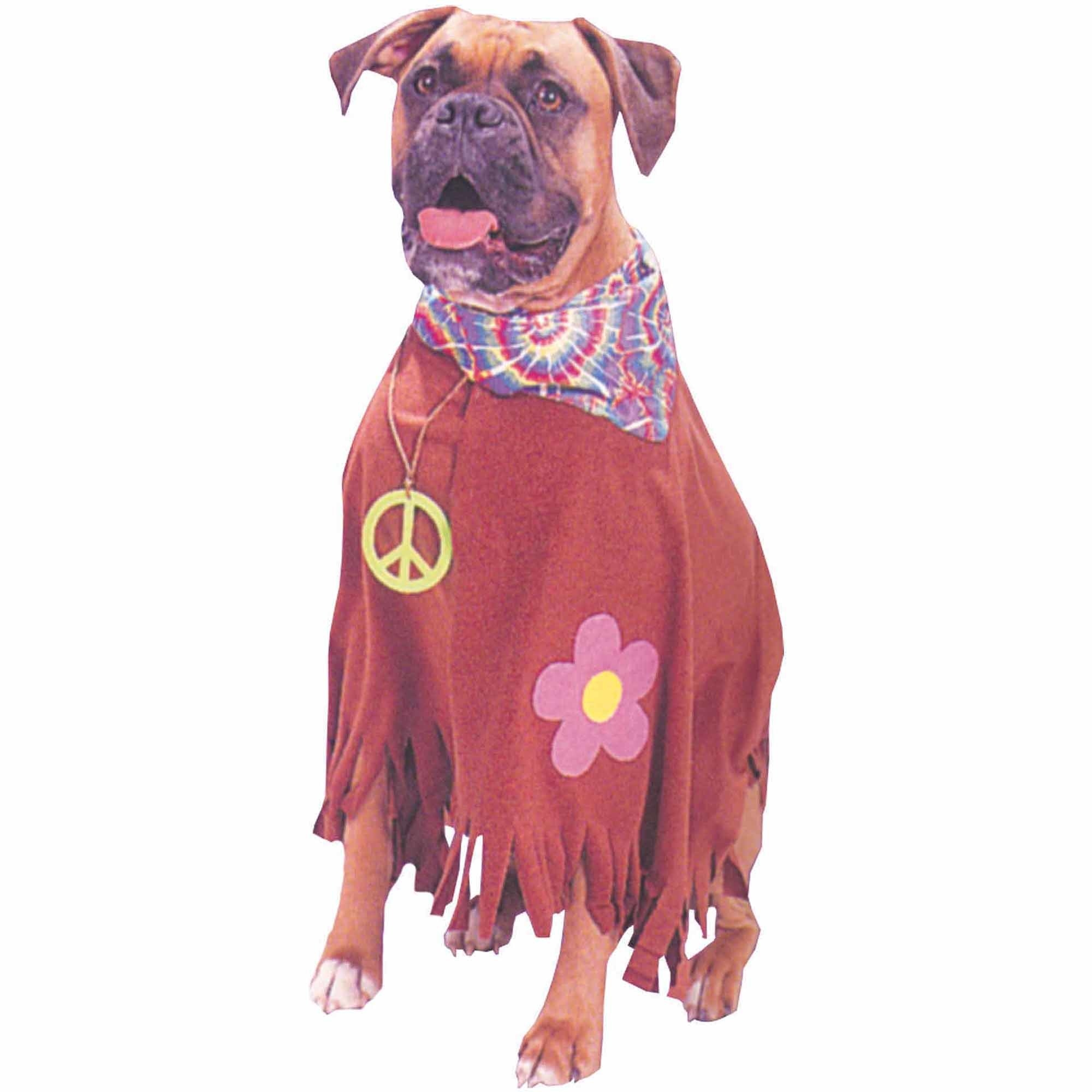 dog wearing the hippie costume
