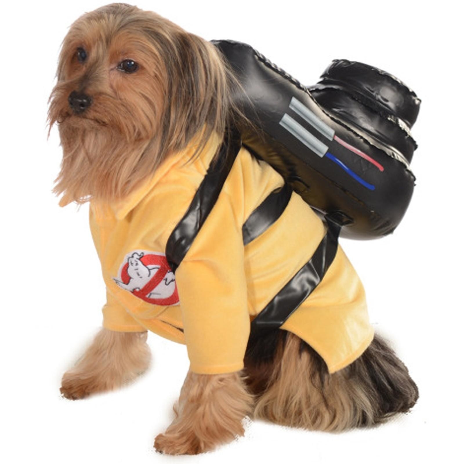dog wearing the Ghostbusters costume