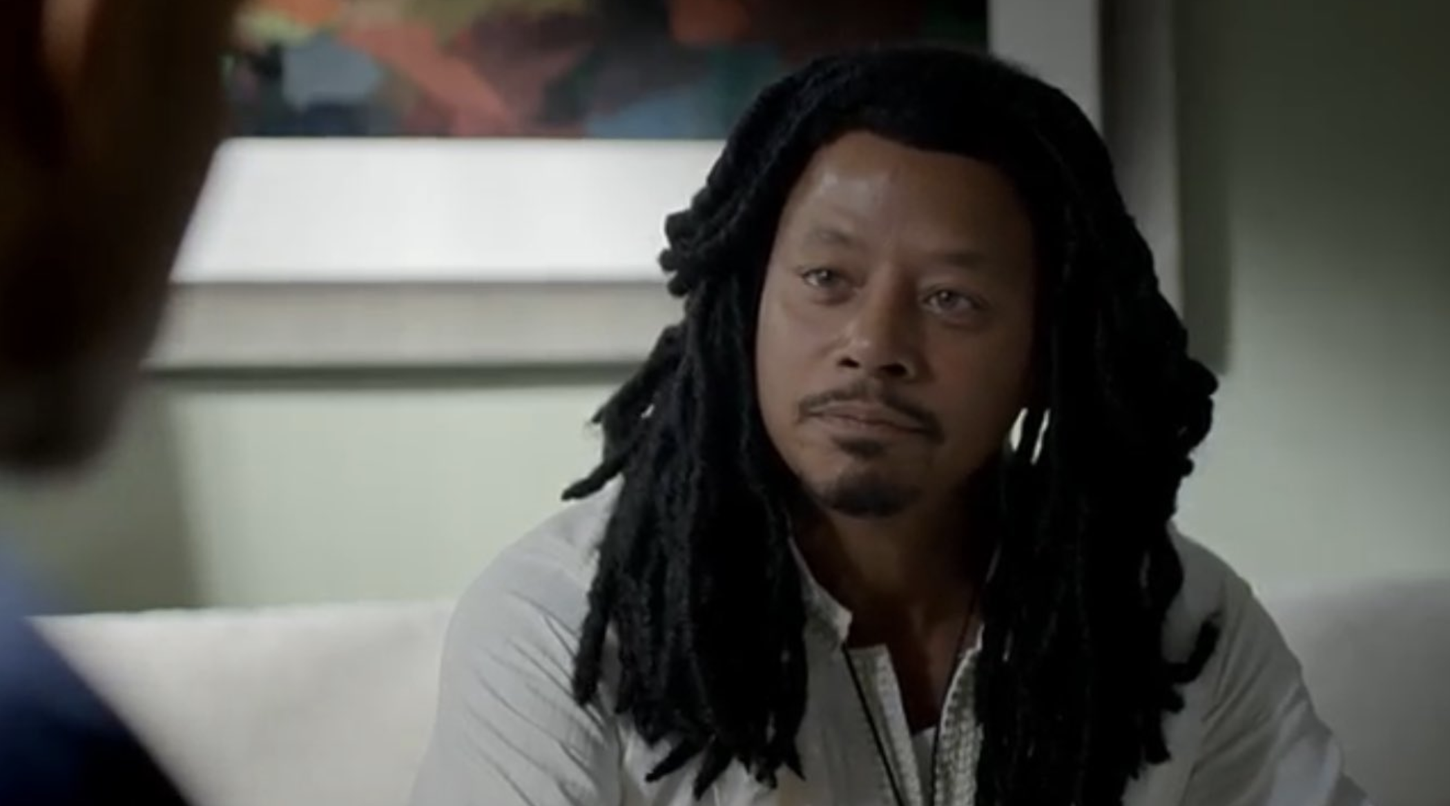 Terrence Howard wearing a bad dreadlocks wig