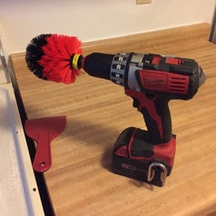 reviewer's drill with the brush attached 