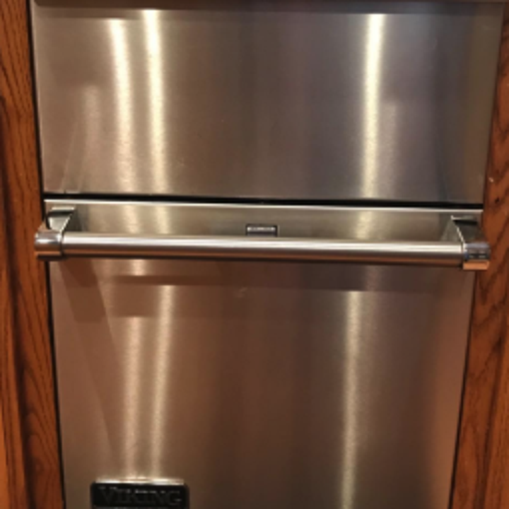 the same stacked stove shiny and clean