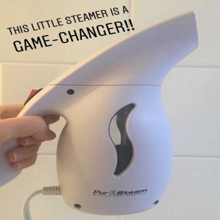 a buzzfeed editor holding the steamer