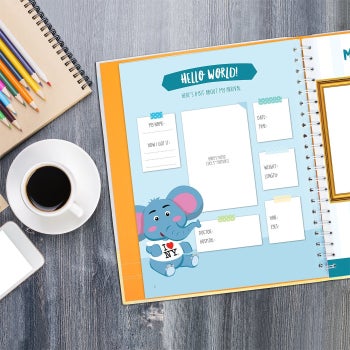 an inside page for parents to fill out