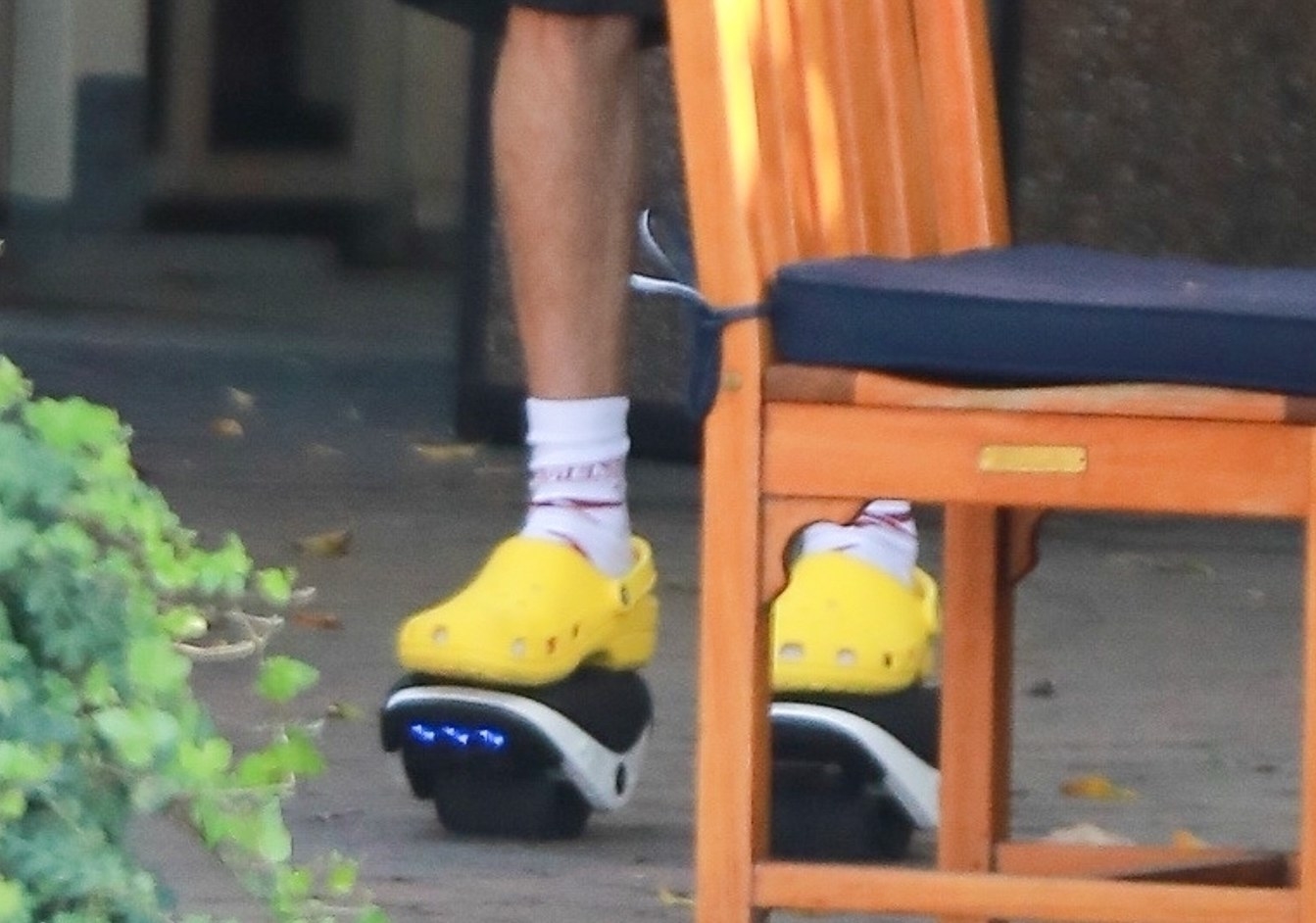 Justin Bieber flashes some frightening footwear as he arrives for