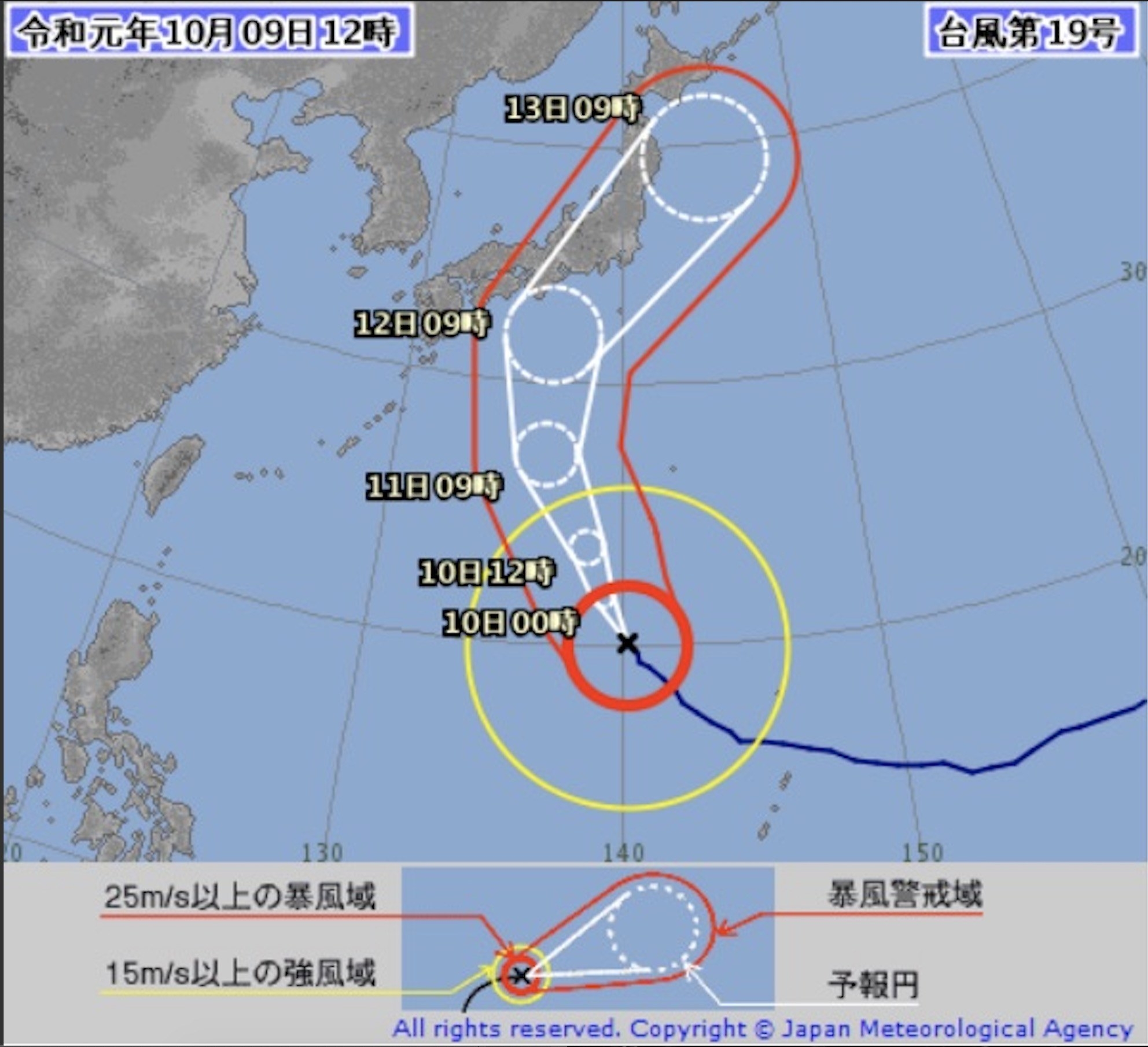 台風19号、暴風被害が「最悪」コースの可能性も。気象庁が警戒呼びかけ