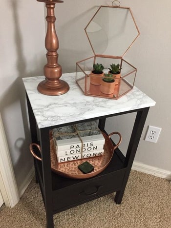 Same reviewer's small table but now with marble-looking surface