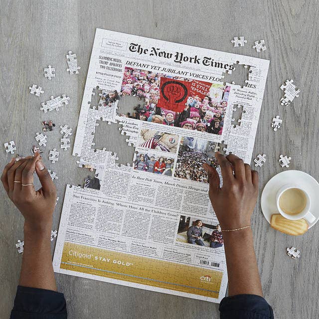 Puzzle of New York Times front page 