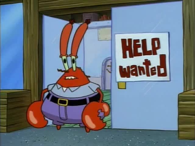 help wanted spongebob