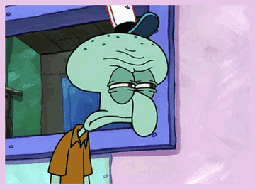 gif of squidward from &quot;spongebob&quot; skeptically shifting his eyes back and forth