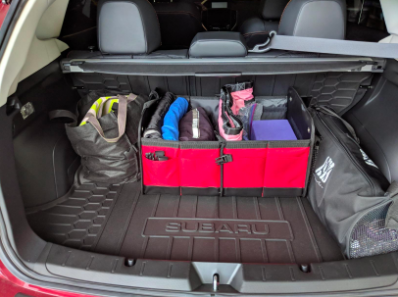 reviewer pic of organizer in car trunk
