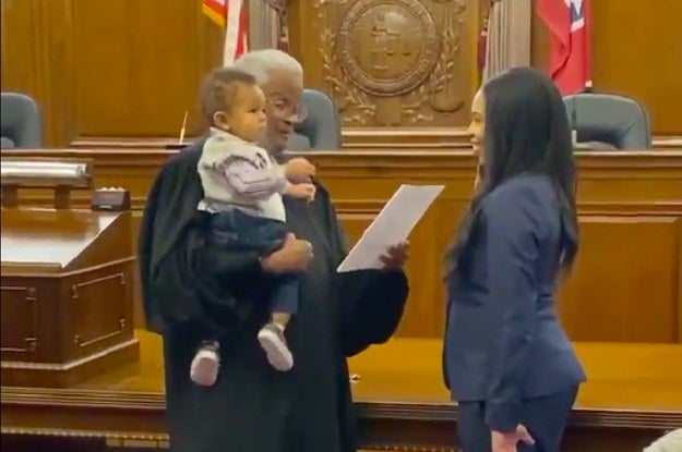 Adorable Video Shows Judge Holding New Lawyer's Baby