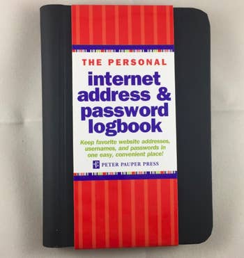 A customer review photo of the cover of the password journal