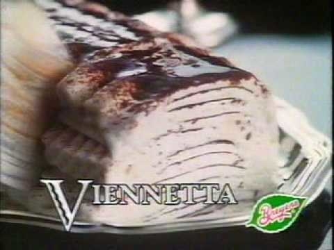 A Viennetta ice cream cake being sliced