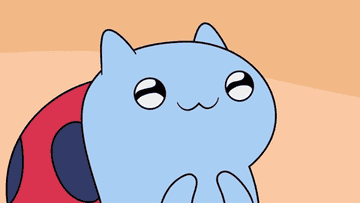 Gif of Catbug from Bravest Warriors smilling