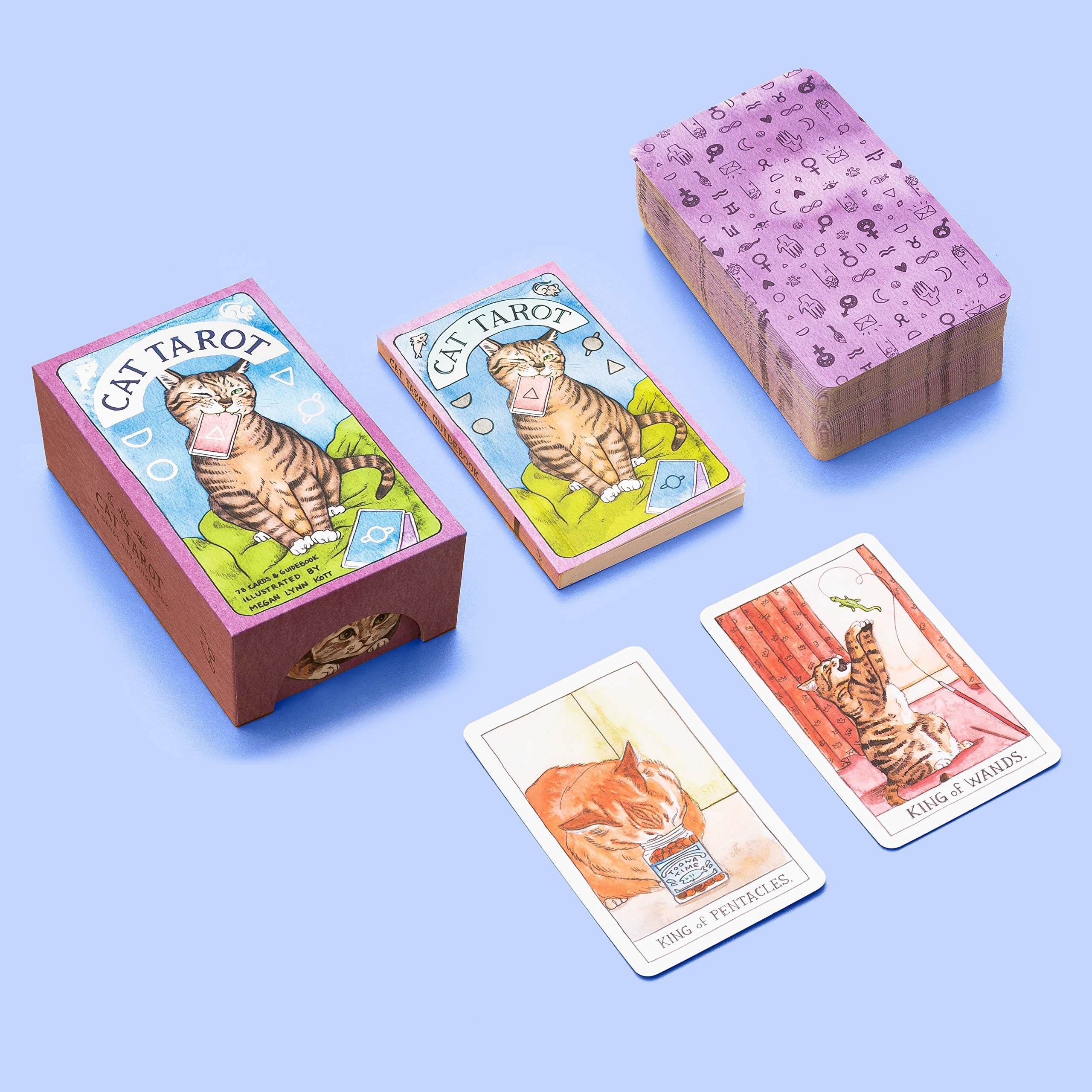 The deck of cards with illustrations featuring cats