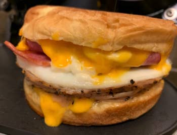 a delicious looking breakfast sandwich