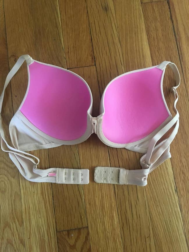 reviewer image of a bra with the extenders attached to the straps