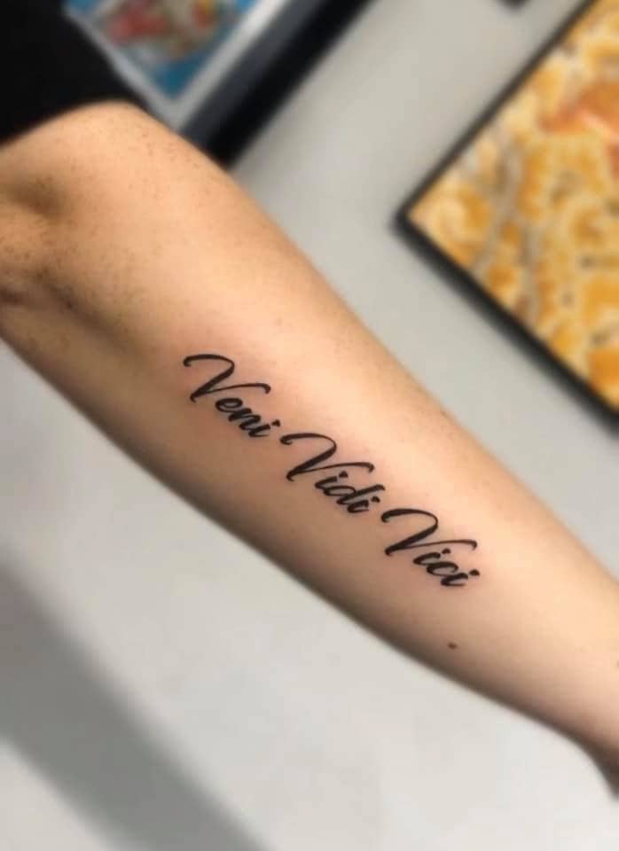 veni, vidi, vici  Phrase tattoos, Meaningful word tattoos, Beauty tattoos