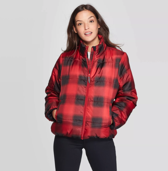 33 Winter Coats To Help You Stay Warm, Red And Black Plaid Winter Coat Womens