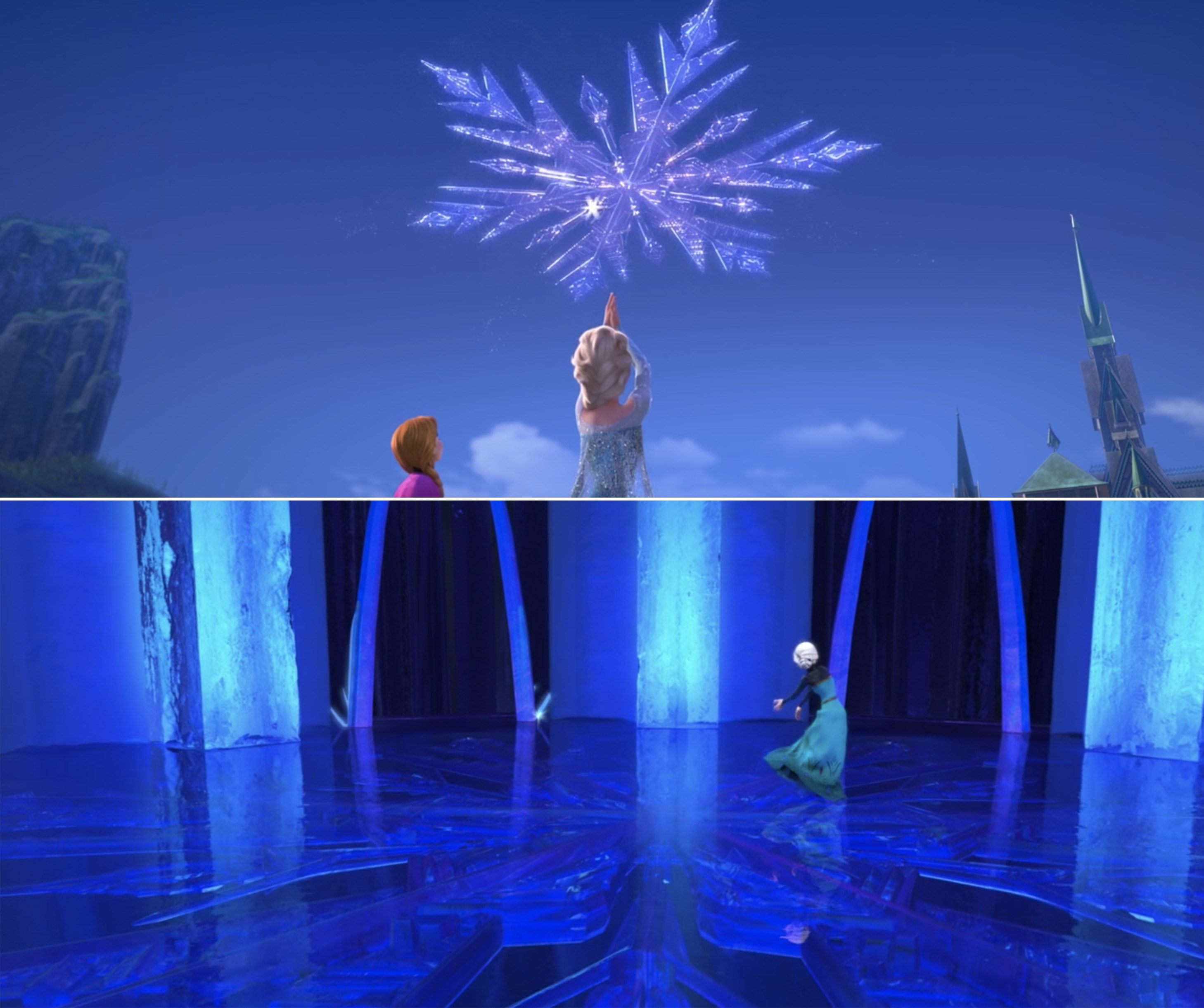 Disney Frozen 2 N 1 Elsa Anna Castle Ice Palace With Elsa Anna Olaf ...