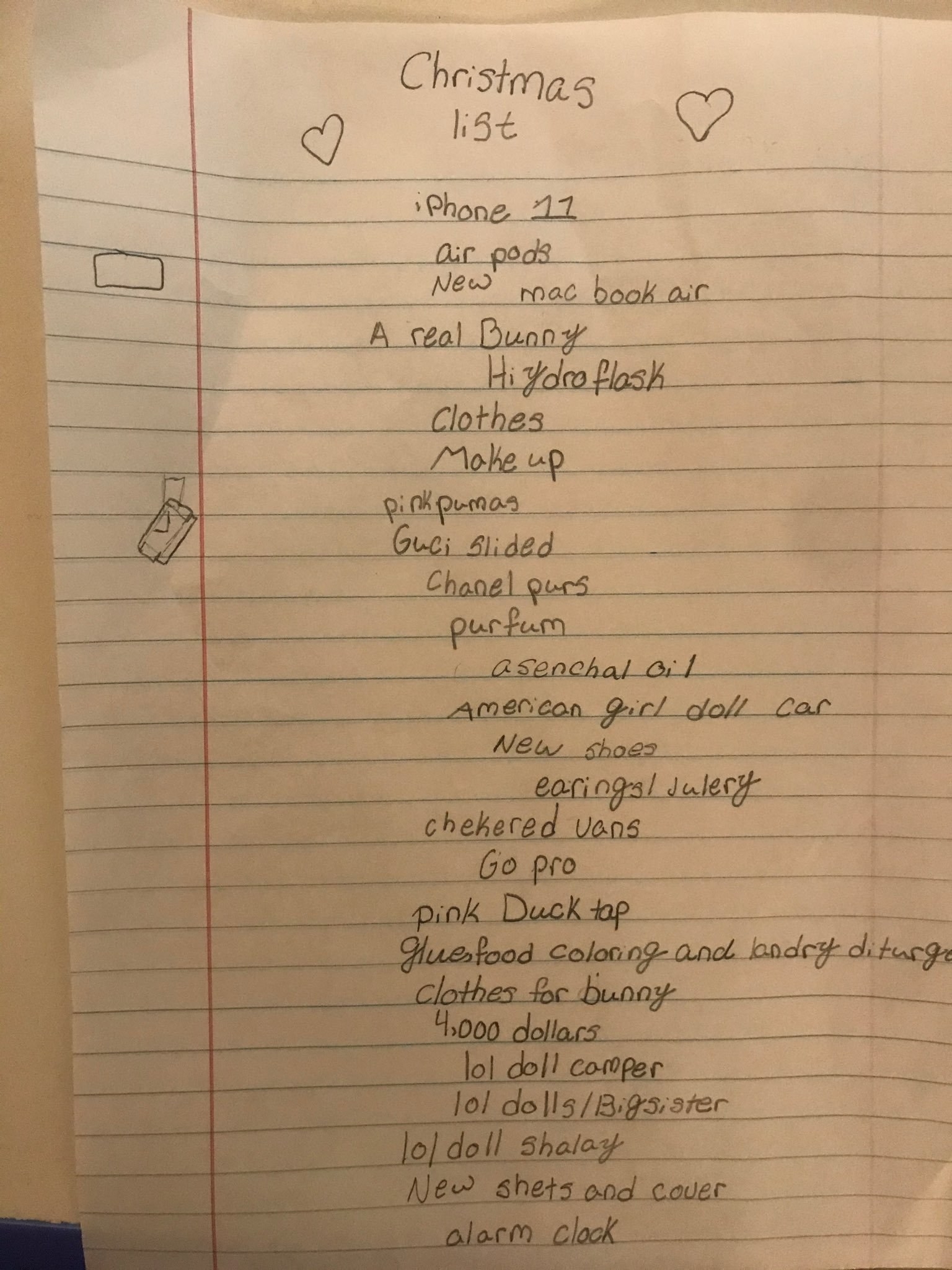 My 10-year-old daughter's Christmas list is so bougie — she thinks