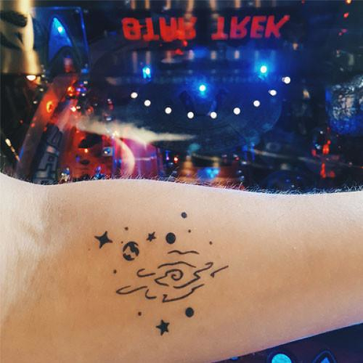 another model with a space seen on their inner arm