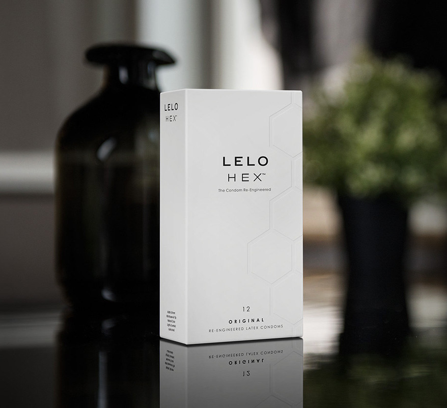 A pack of Lelo condoms on a table