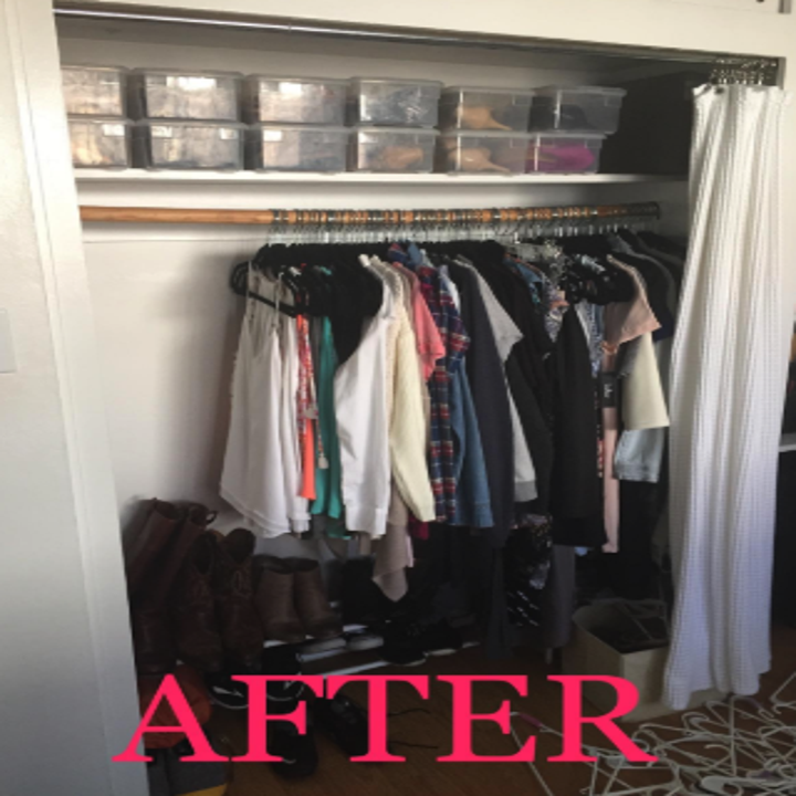 the same closet with much more room in it after buying the hangers