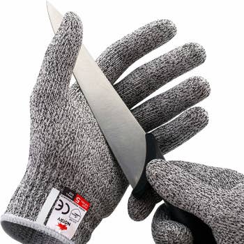 the grey protective gloves