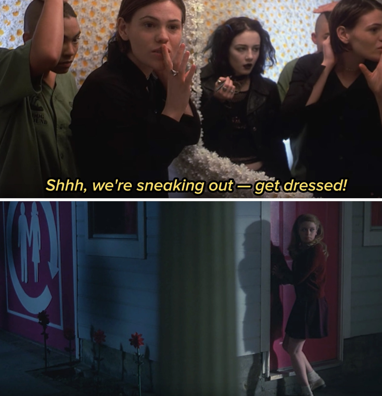 Clea DuVall in &quot;But I&#x27;m a Cheerleader&quot; saying: &quot;Shh, we&#x27;re sneaking out — get dressed!&quot;