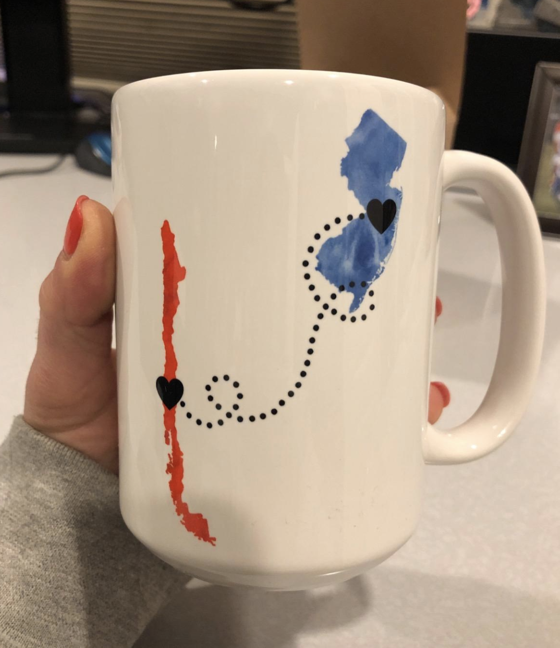 Coffee Tea Cup California and Florida State Mug Long Distance Gift