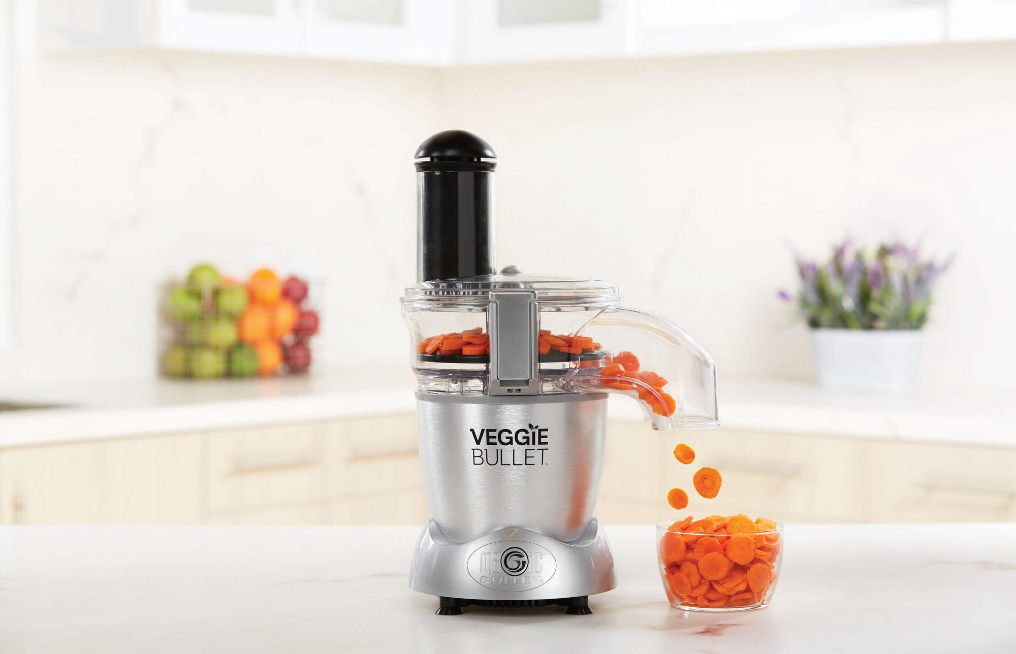 Veggie Bullet Electric Spiralizer & Food Processor, Silver - Bed