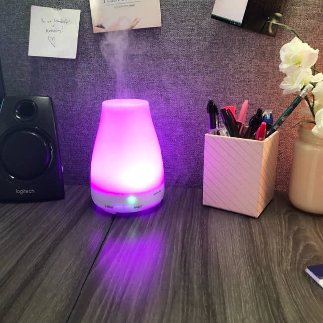 The humidifier on a desk