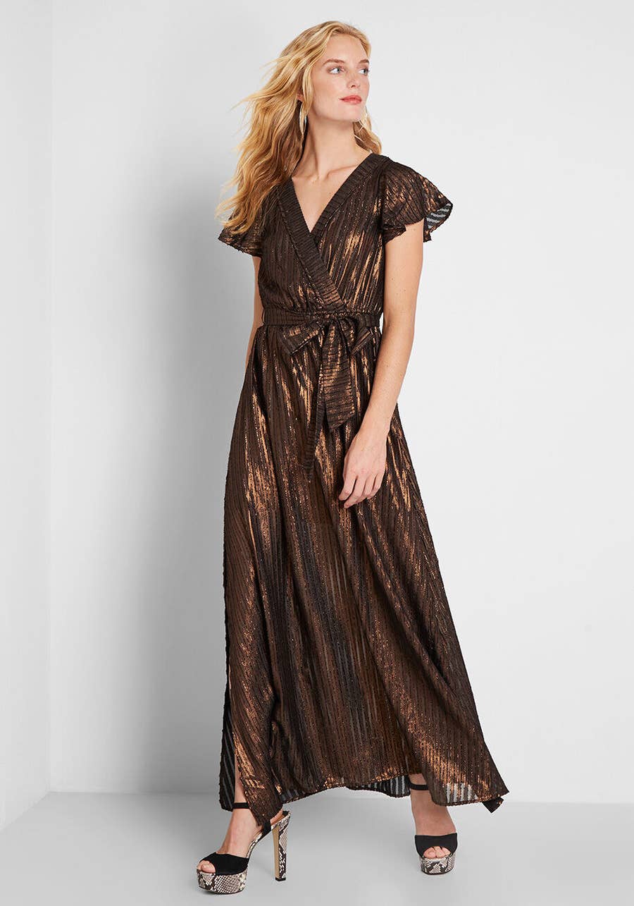 modcloth gold dress Black & Gold Flapper Dress main image 1