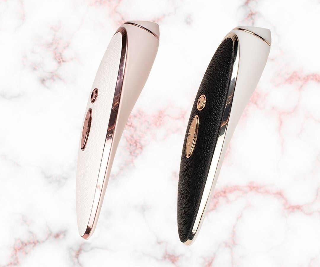 The smooth leather vibrators with metallic buttons 