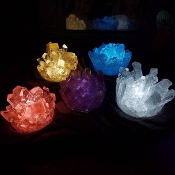 multi-colored lit-up crystals