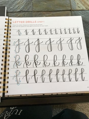 Another page from the book showing letter drills