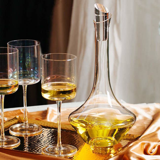 The crystal wine decanter