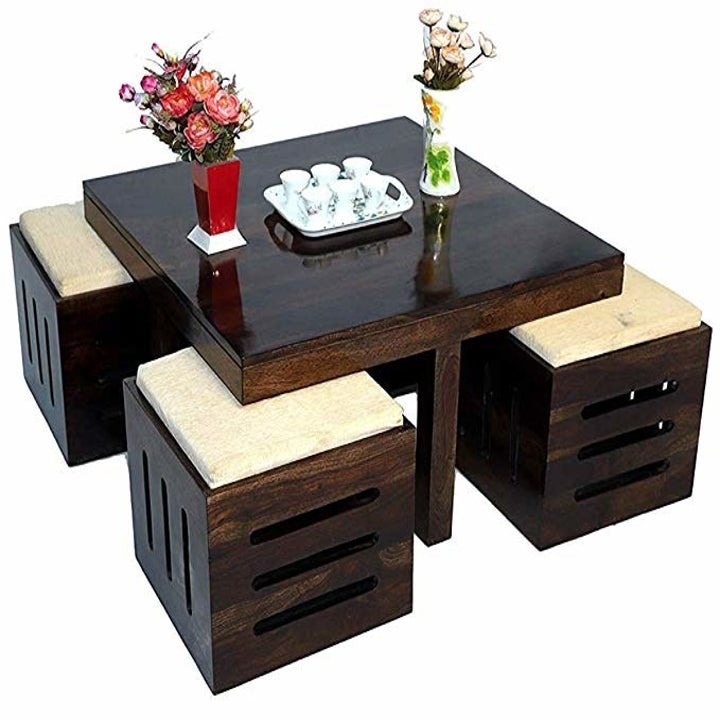 Coffee Table With Pull Out Chairs - Coffee Tables With ... Enjoy free shipping on most stuff, even anchor your favorite seating group in contemporary style with this handsomeparodi coffee table rectangular coffee table sets above a wrought iron base with two nests of tables underneath as a.