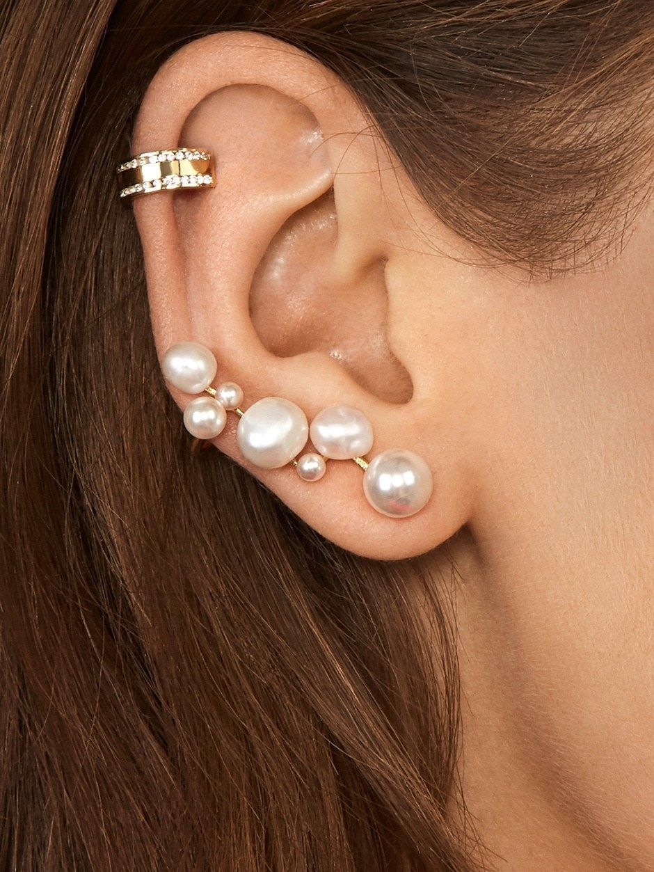 Color Ling Studs Earrings Hypoallergenic Cartilage Ear Piercing Simple Fashion Earrings Ear Jewelry 925 Sterling Silver Earrings Rhinestone Pearl Zircon