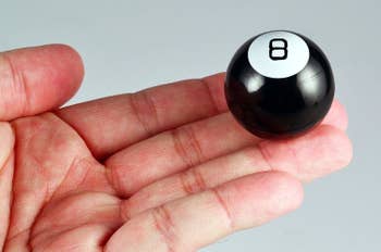 a tiny magic 8 ball