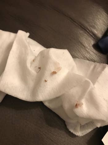 Reviewer's tissue covered in eye boogers they removed